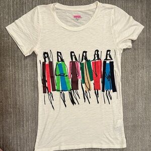 J. Crew White Tee with Colorful Graphic